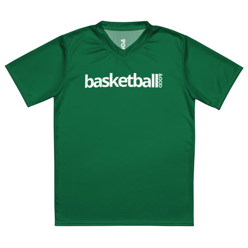 Basketball &God Emerald Recycled Unisex Sports Jersey T-Shirt